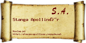 Stanga Apollinár névjegykártya